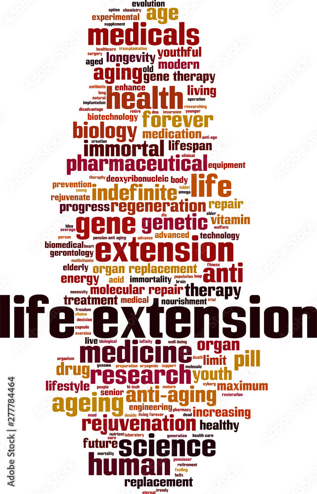 Life extension word cloud Life extension word cloud