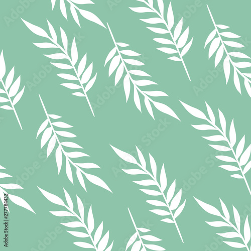 pattern of branch with leaf in white background