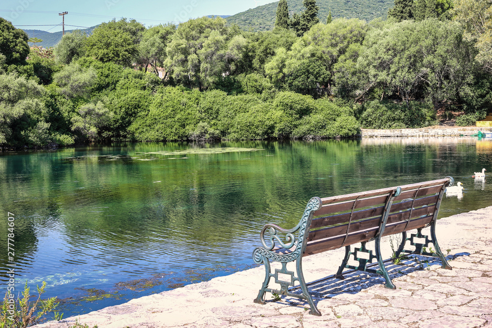 Karavomilos lake at Kefalonia island in Greece Karavomilos lake at Kefalonia island in Greece