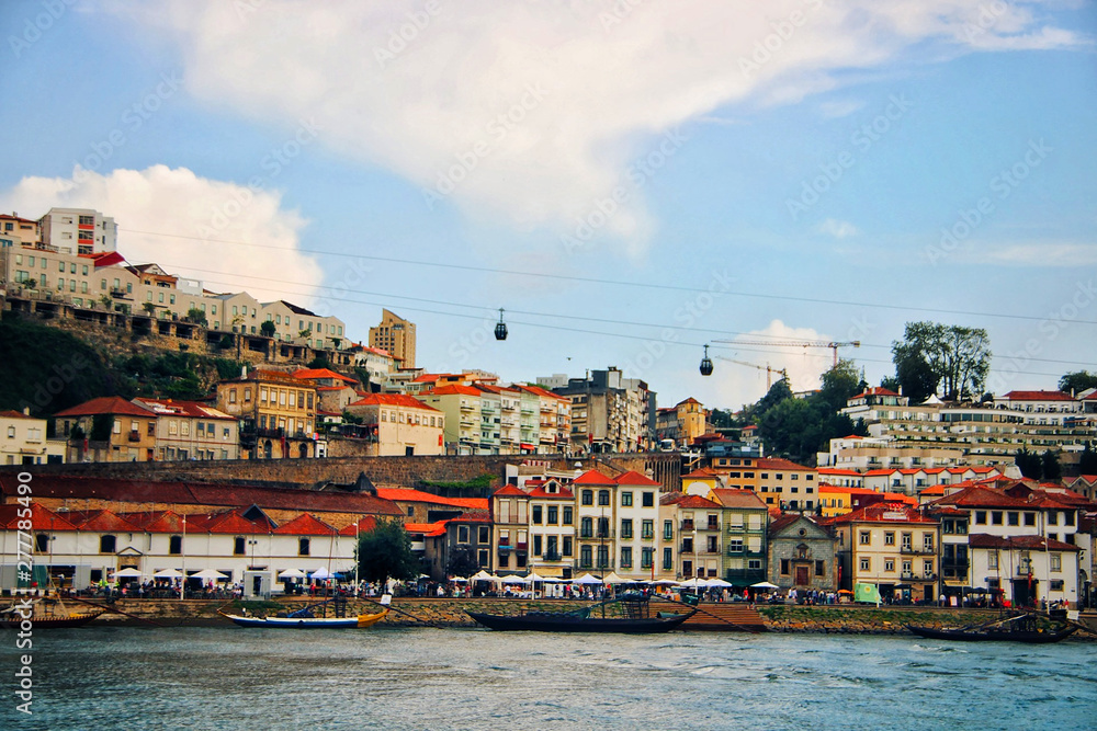 View of the Vila Nova de Gaia district in Porto, Portugal.