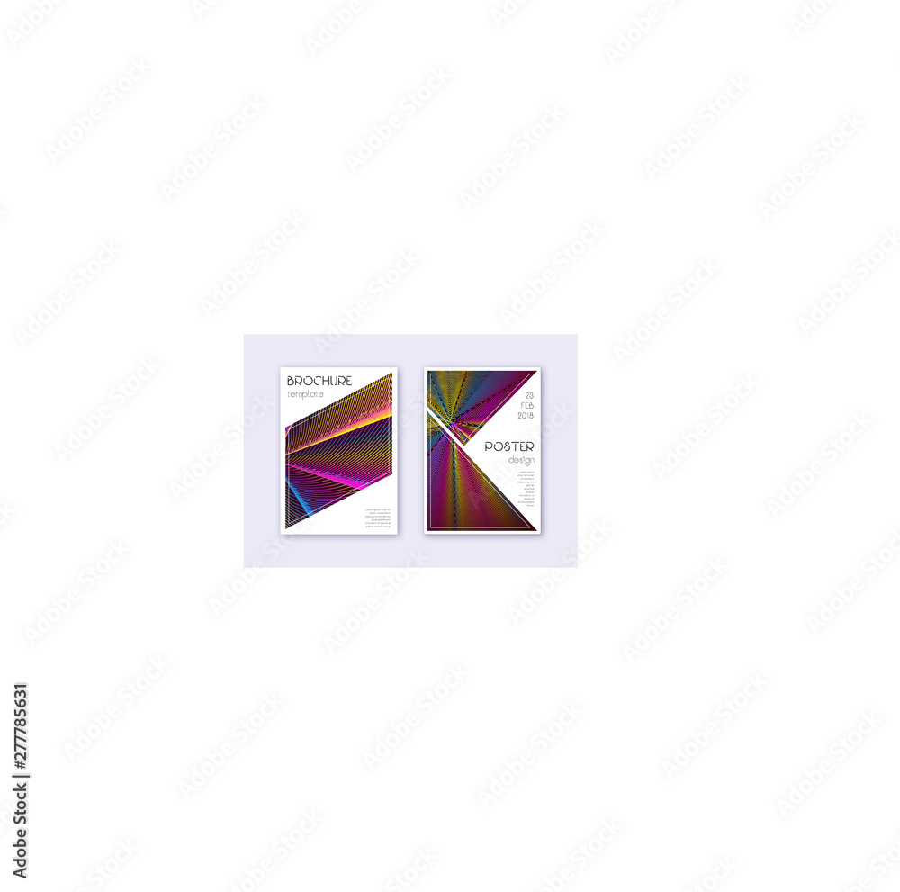Triangle cover design template set. Rainbow abstra Triangle cover design template set. Rainbow abstra