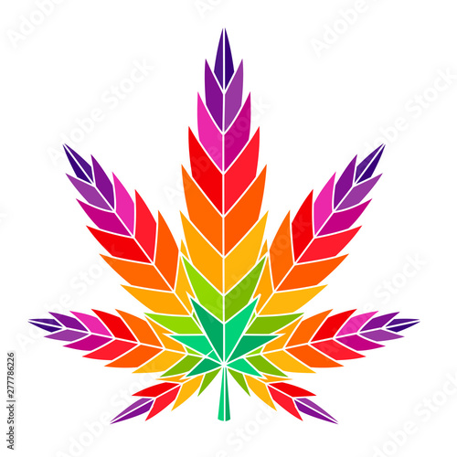 Cannabis leaf marijuana vector colorful illustration ganja 