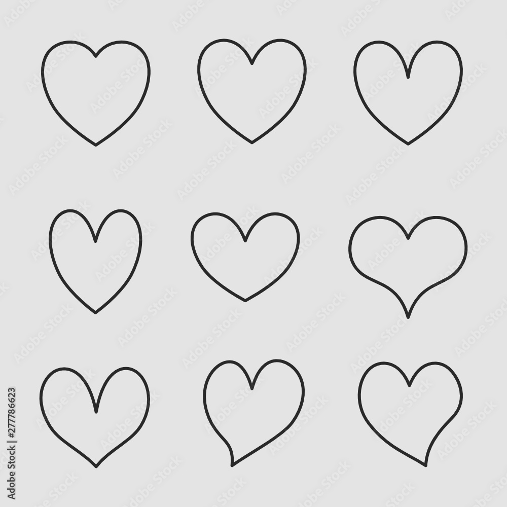heart line icons vector illustration heart line icons vector illustration