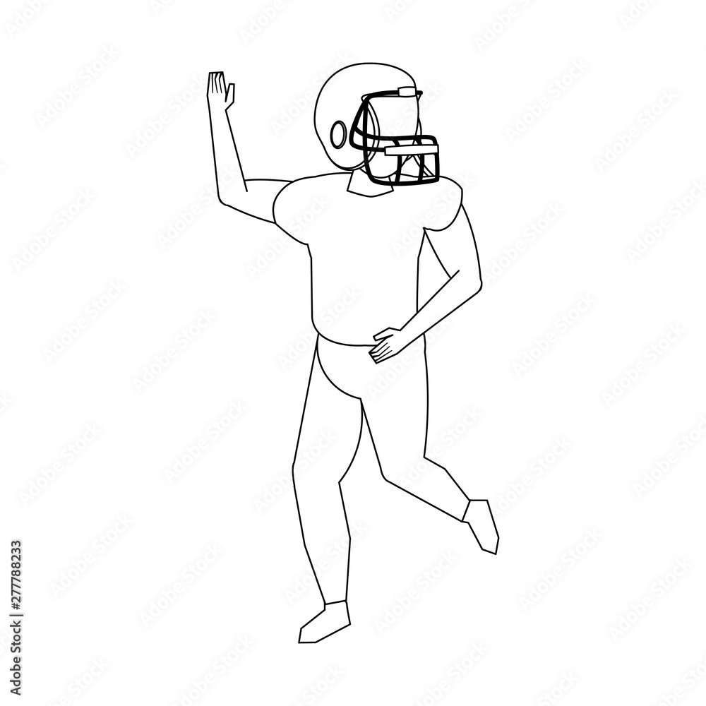 american football sport game cartoon in black and white american football sport game cartoon in black and white