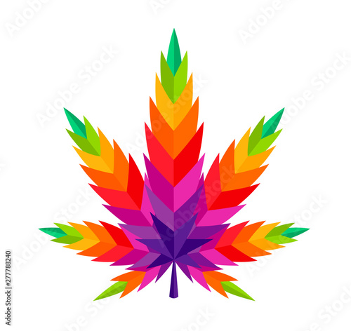 Cannabis leaf marijuana vector colorful illustration ganja 