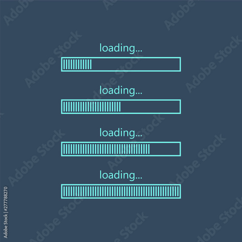 Loading bar progress icons, load sign. Vector illustration photo