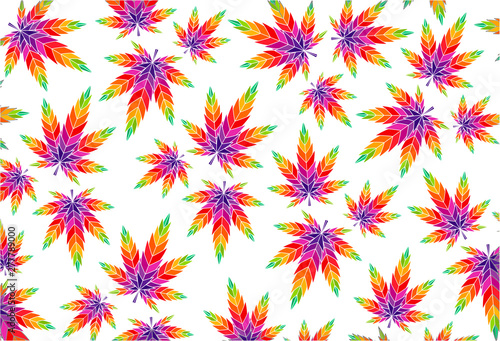Cannabis leaf marijuana vector colorful illustration ganja 