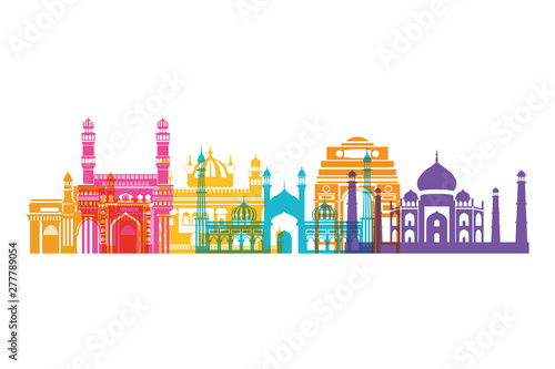 celebration of independence day and tourist buildings of india