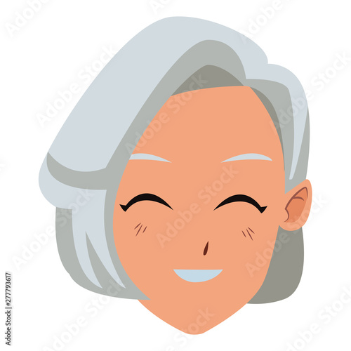 old woman smiling and happy