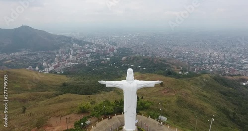 Jesus statue aerial view