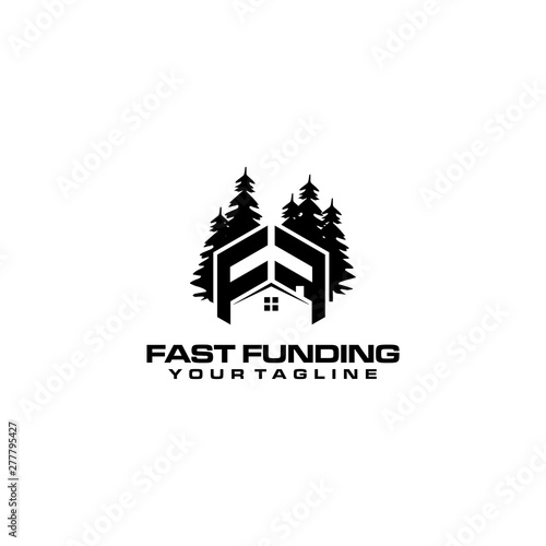 fast funding realty with initial FF logo design