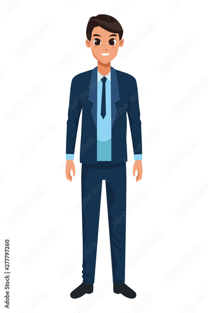 Executive businessman worker smiling cartoon Executive businessman worker smiling cartoon