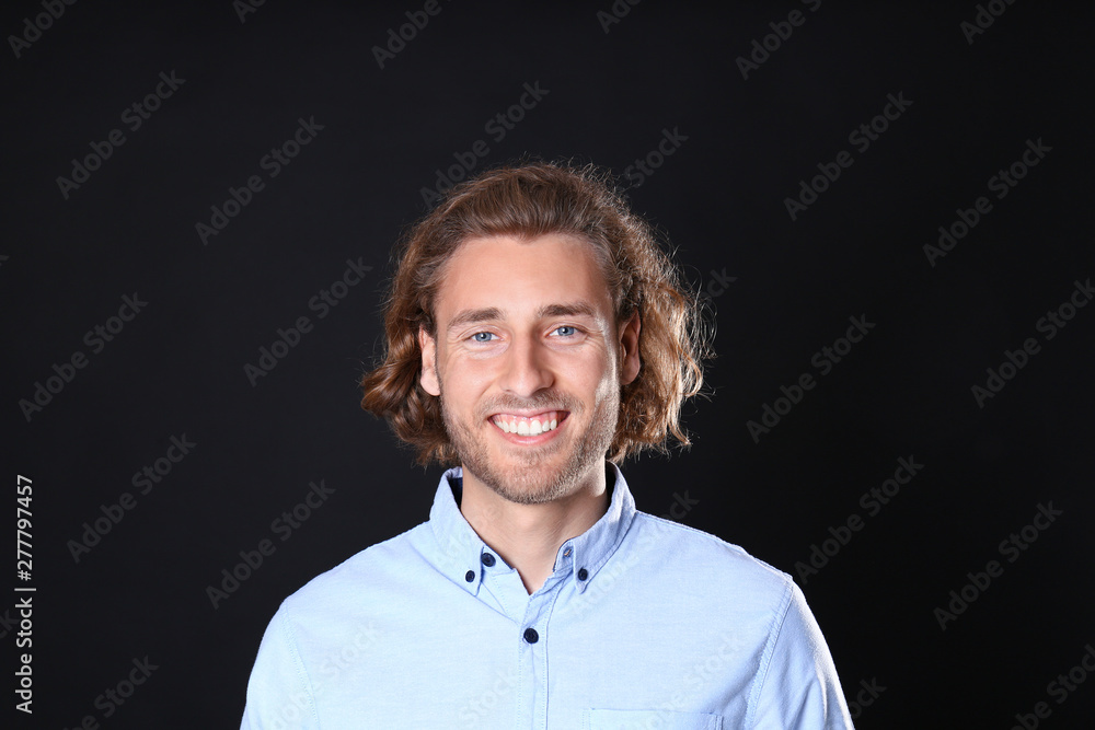Portrait of handsome man on black background Portrait of handsome man on black background