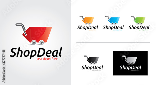 Shop Deal minimalist and creative logo set