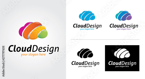 Color Cloud minimalist and creative logo set
