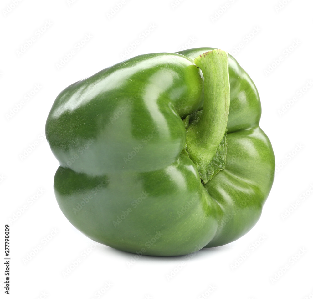 Ripe green bell pepper on white background Ripe green bell pepper on white background
