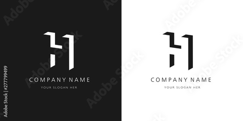 h logo, modern design letter character photo