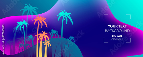 Neon abstract set summer background