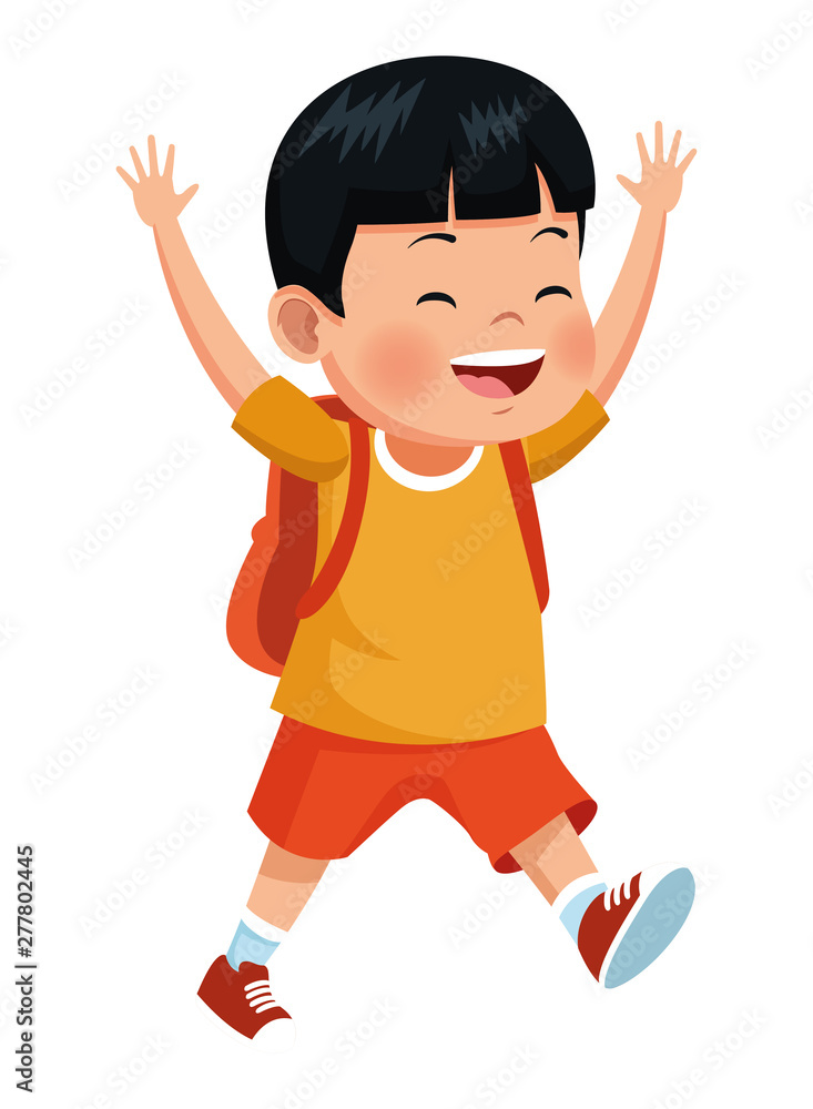 School boy smiling with backpack School boy smiling with backpack