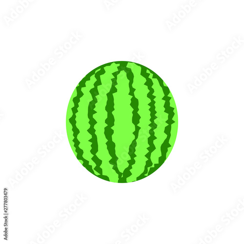 Fototapeta Naklejka Na Ścianę i Meble -  Round watermelon vector icon isolated on a white background 
