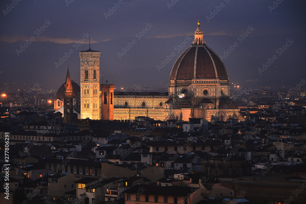 cathedral of florence at night