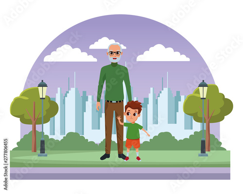 grandson and grandfather of hand