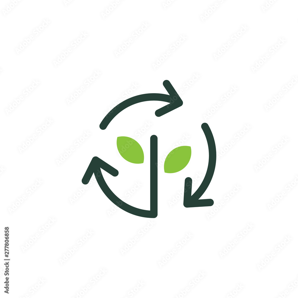 nature leaf recycle symbol vector icon logo design nature leaf recycle symbol vector icon logo design
