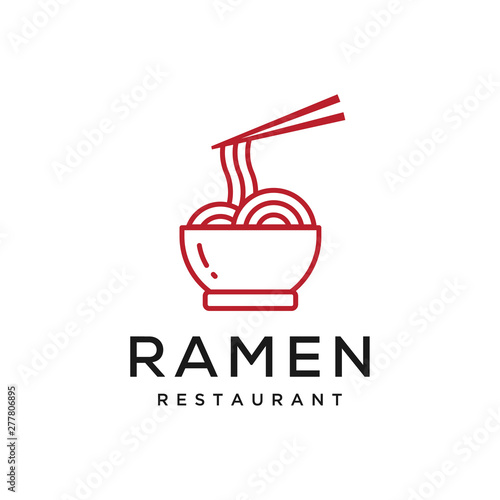 ramen food restaurant vector icon logo design