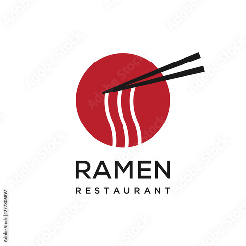 ramen food restaurant vector icon logo design