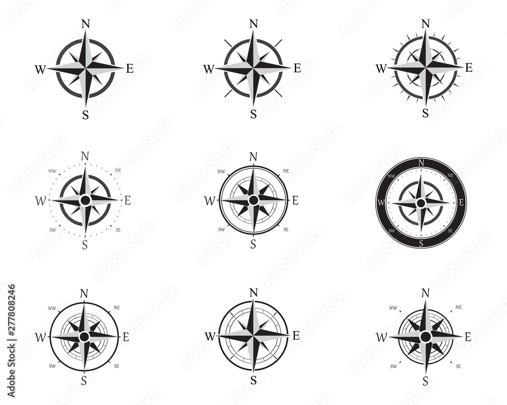 Obraz premium Compass Logo Template vector icon illustration design