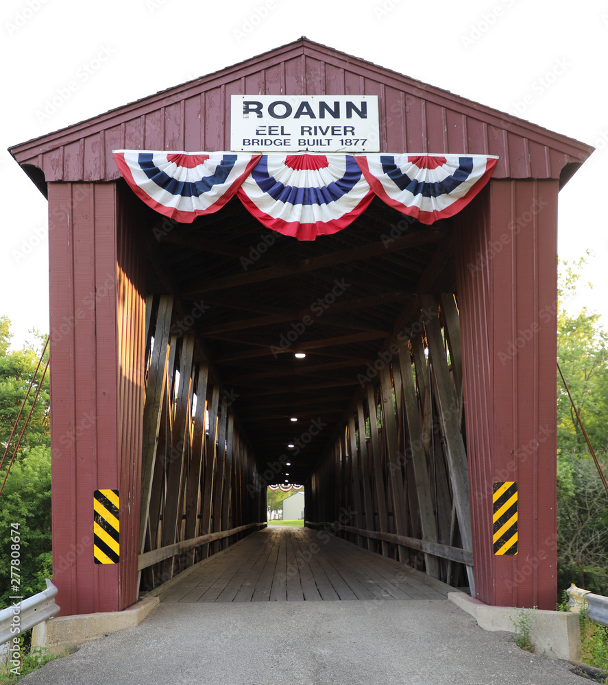 Roann Indiana Covered Bridge crossing the Eel River Stock Photo Adobe