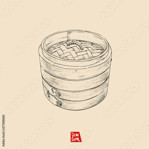 Vector illustration sketch - The hand drawn steamer with vintage style. Illustration used by dots and lines, easy using on the different background.