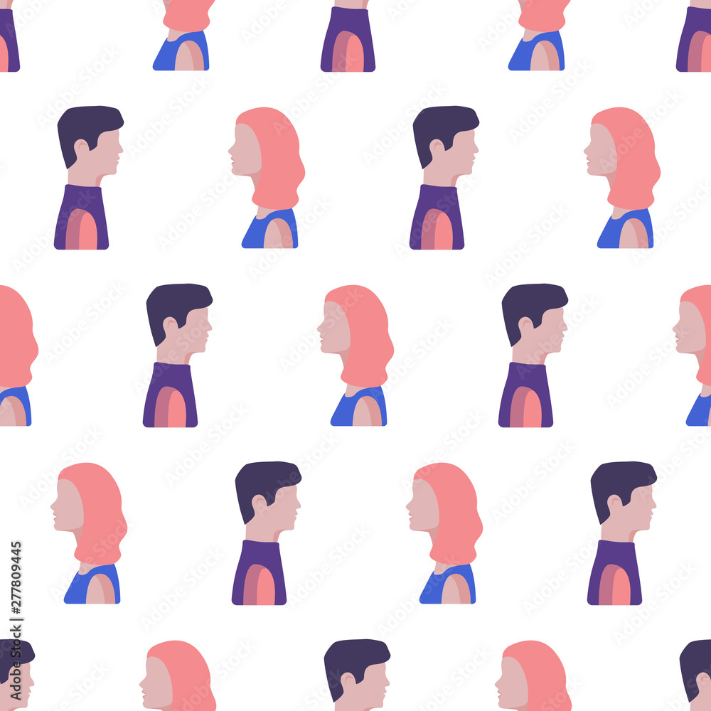 Fototapeta premium Seamless pattern with women and men