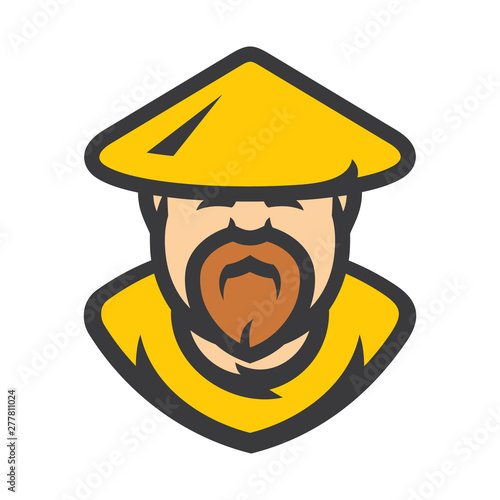 Shaolin monk Vector Cartoon illustration.