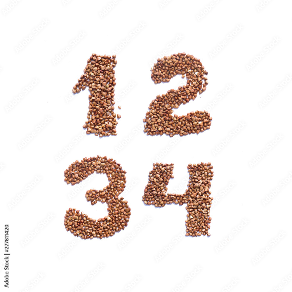 English alphabet. Hand made letters from buckwheat English alphabet. Hand made letters from buckwheat