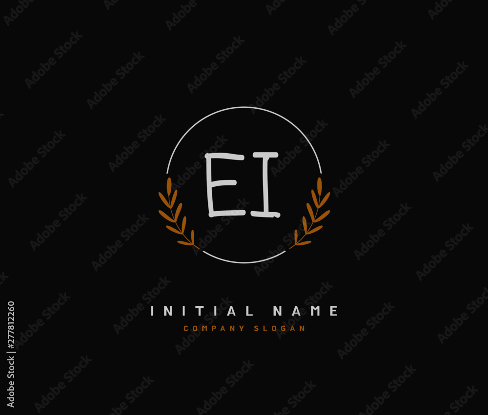 E I EI Beauty vector initial logo, handwriting logo of initial signature, wedding, fashion, jewerly, boutique, floral and botanical with creative template for any company or business. E I EI Beauty vector initial logo, handwriting logo of initial signature, wedding, fashion, jewerly, boutique, floral and botanical with creative template for any company or business.