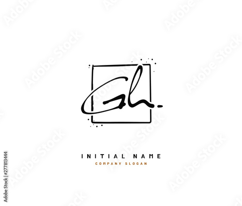 G H GH Beauty vector initial logo, handwriting logo of initial signature, wedding, fashion, jewerly, boutique, floral and botanical with creative template for any company or business.