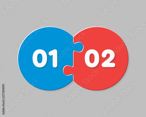 Circle puzzle piece vector info graphic text space