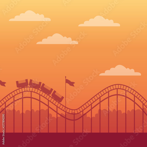 roller coaster and amusement park