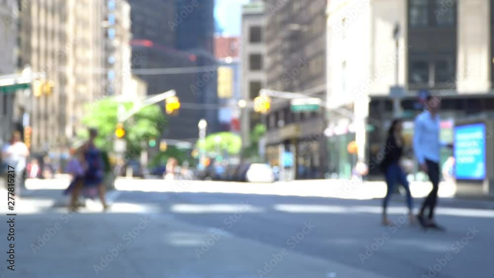 Broadway defocused, New York City Video Background, blurred people and traffic Broadway defocused, New York City Video Background, blurred people and traffic