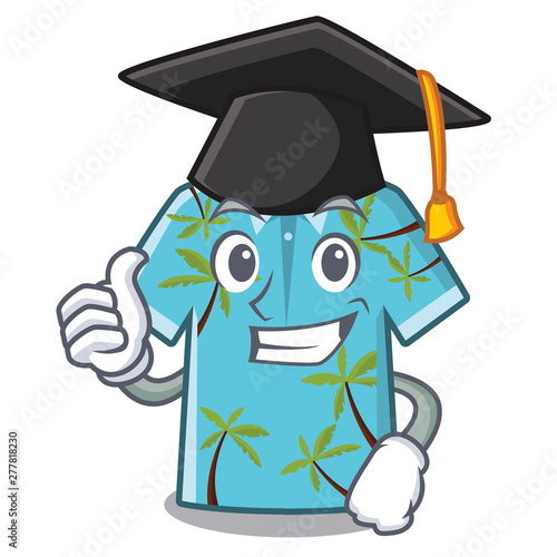 Graduation hawaiian shirt isolated in the character