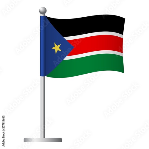Free Download South Sudan flag on pole icon - GFXLoad