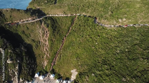 Aerial view Pontal do Atalaia. Arraial do Cabo. Rocky montains and blue ocean