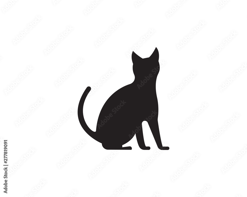 Cat and Dog vector silhouettes logo template