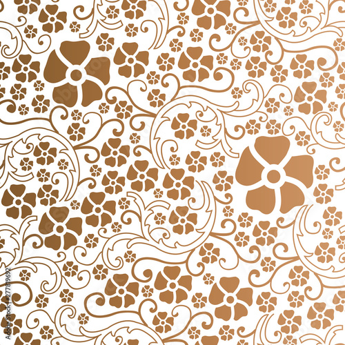 Vector golden flower with bail seamless repeat