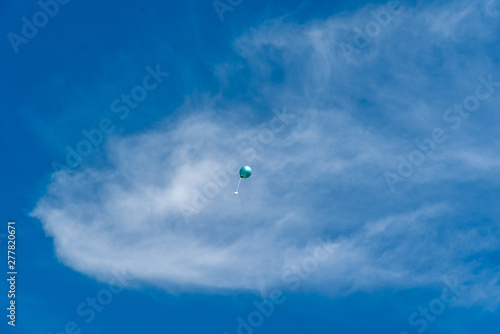 balloon with greeting card in the sky