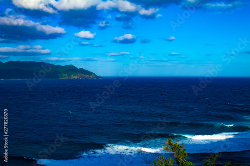 Miyakozaki promontory near the panoramic ocean in Amami oshima Kagoshima photo