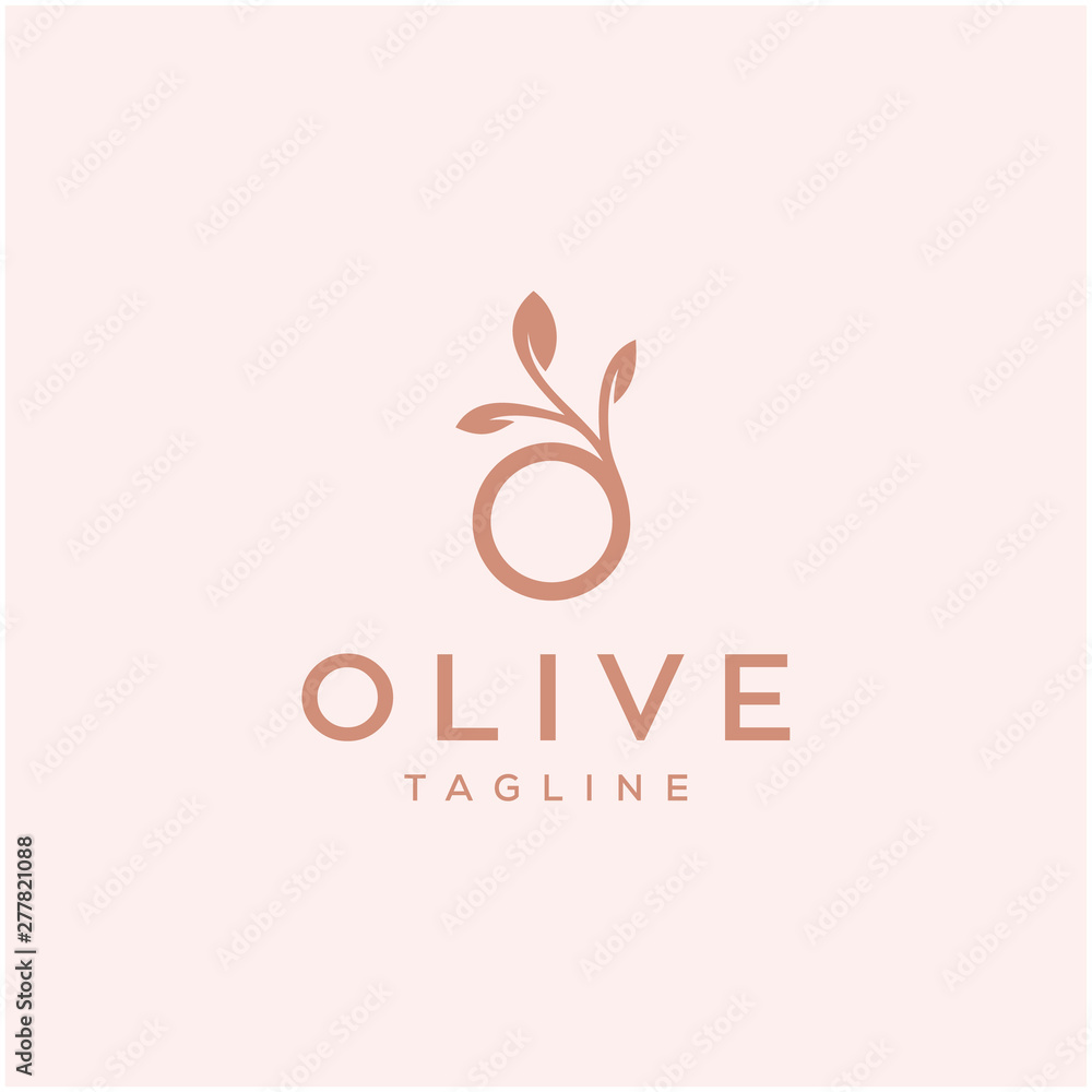olive vector icon logo design / O letter initial