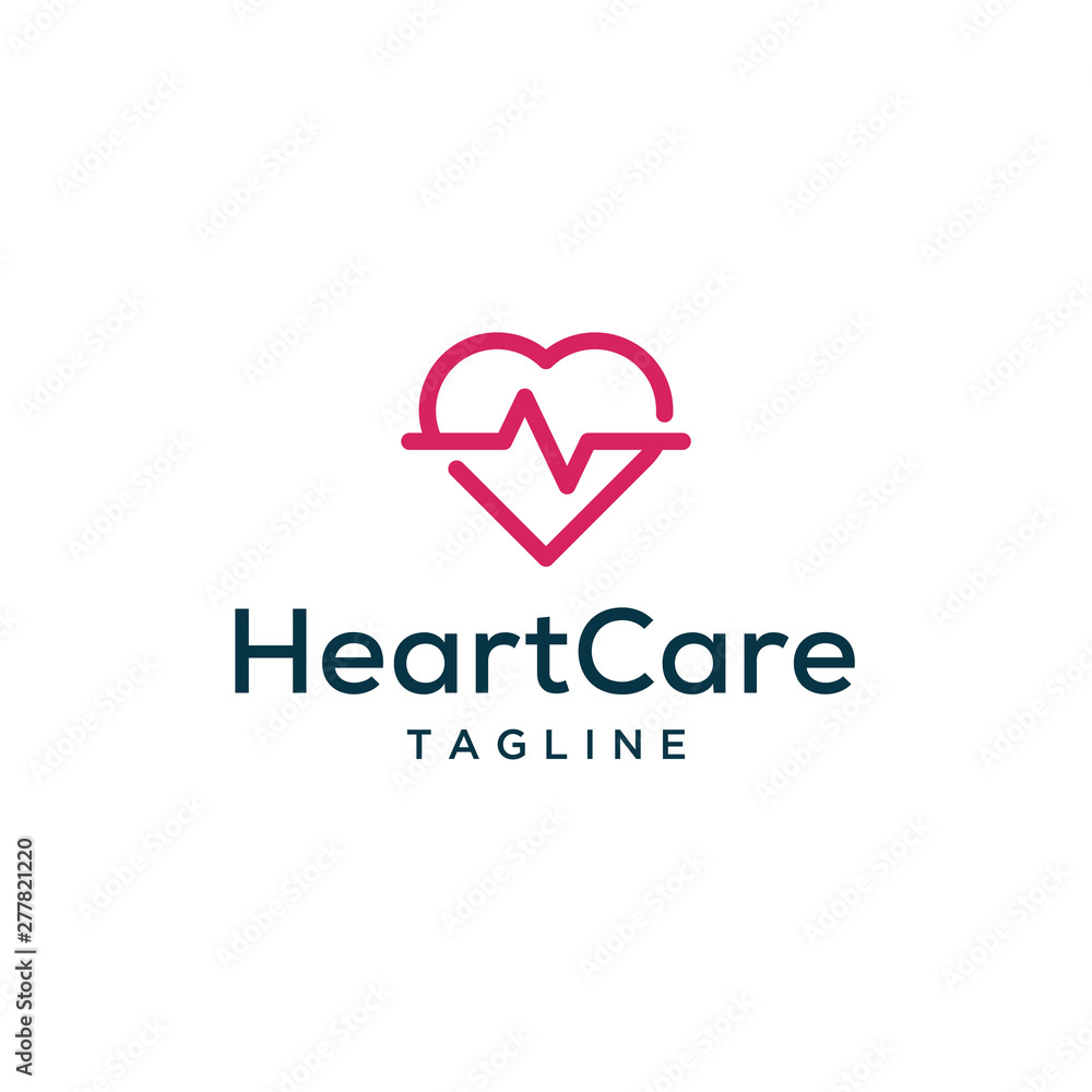 heart care symbol vector icon logo design