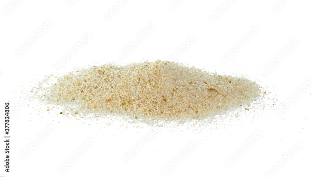 Pile of breadcrumbs isolated on white background Pile of breadcrumbs isolated on white background